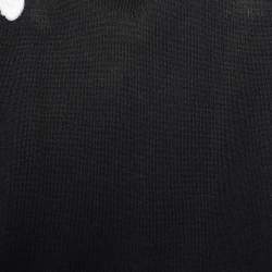 Pre Owned Dolce & Gabbana Black Silk Knit Floral Embroidered Top S