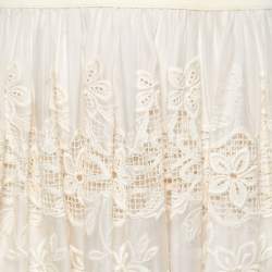 Pre Owned Dolce & Gabbana Cream Lace Mini Skirt S