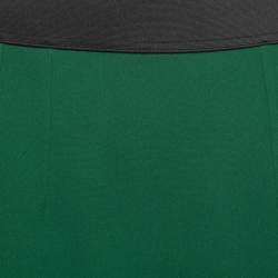 Pre Owned Dolce & Gabbana Green Crepe Midi Skirt L