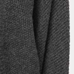 Pre Owned Dolce & Gabbana Dark Grey Alpaca Blend Cropped Cardigan L