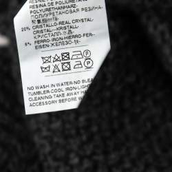 Pre Owned Dolce & Gabbana Dark Grey Alpaca Blend Cropped Cardigan L