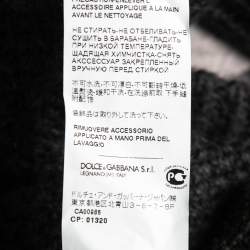 Pre Owned Dolce & Gabbana Dark Grey Alpaca Blend Cropped Cardigan L