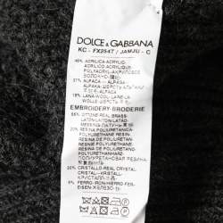 Pre Owned Dolce & Gabbana Dark Grey Alpaca Blend Cropped Cardigan L
