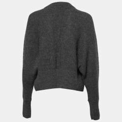 Pre Owned Dolce & Gabbana Dark Grey Alpaca Blend Cropped Cardigan L