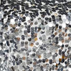Pre Owned Dolce & Gabbana Silver Sequined Mesh Sleeveless Top  S