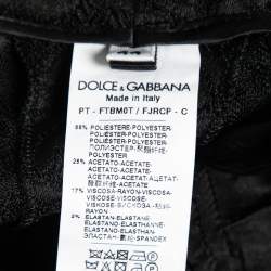 Pre Owned Dolce & Gabbana Black Brocade Trousers M