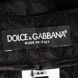Pre Owned Dolce & Gabbana Black Brocade Trousers M