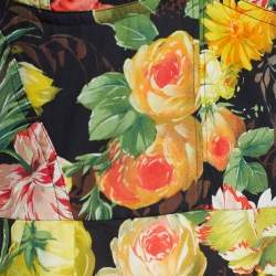 Pre Owned Dolce & Gabbana Multicolor Floral Print Cotton Flared Dress M