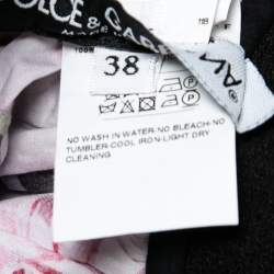 Pre Owned Dolce & Gabbana Black & Pink Floral Printed Poplin Maxi Skirt S