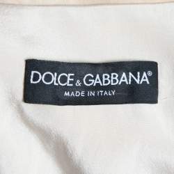 Pre Owned Dolce & Gabbana Beige Cotton Single Breasted Blazer M