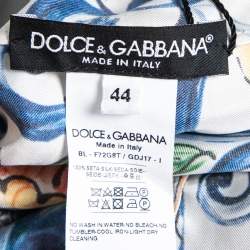 Pre Owned Dolce & Gabbana Multicolor Floral Print Silk Blouse M