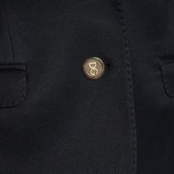 Pre Owned Dolce & Gabbana Black Cotton Blend Slim Fit Blazer S