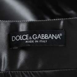Pre Owned Dolce & Gabbana Grey Satin Pencil Skirt M