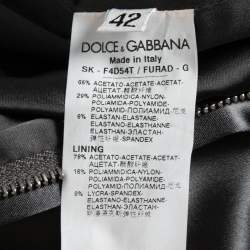 Pre Owned Dolce & Gabbana Grey Satin Pencil Skirt M