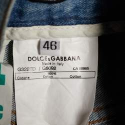 Pre Owned Dolce & Gabbana Blue Denim Zip Detail Classic 14 Fit Jeans L