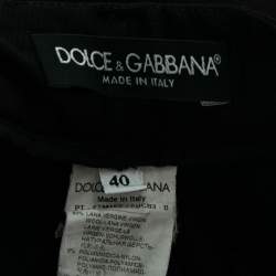 Pre Owned Dolce & Gabbana Black Wool Slim Fit Trousers S Waist 28"