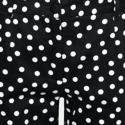 Pre Owned Dolce & Gabbana Black and White Polka Dot Cotton Tapered Leg Trousers M 