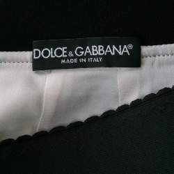Pre Owned Dolce & Gabbana Green Banana Leaf Print Crepe Knee-Length Skirt M
