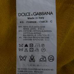 Pre Owned Dolce & Gabbana Yellow Floral Print Knit Pullover Vest M