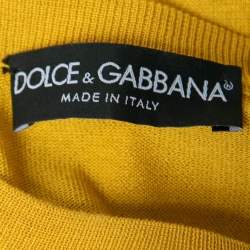 Pre Owned Dolce & Gabbana Yellow Floral Print Knit Pullover Vest M