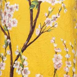 Pre Owned Dolce & Gabbana Yellow Floral Print Knit Pullover Vest M