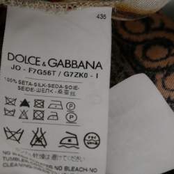 Pre Owned Dolce & Gabbana Multicolor Printed Silk Short Sleeve Top M