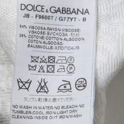Pre Owned Dolce & Gabbana White Floral Printed Jacquard Hooded Sweatshirt M