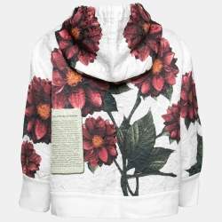 Pre Owned Dolce & Gabbana White Floral Printed Jacquard Hooded Sweatshirt M
