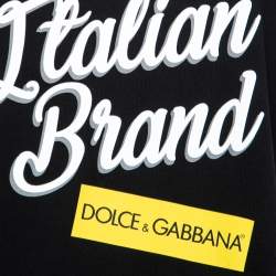 Pre Owned Dolce & Gabbana Black Logo Print Cotton T-Shirt M