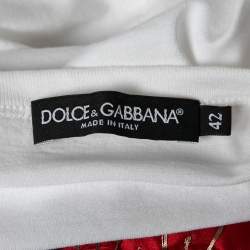 Pre Owned Dolce & Gabbana White Cotton Embroidered T-Shirt M