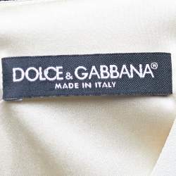Pre Owned Dolce & Gabbana Pale Green Rose Print Crepe Mini Dress M