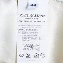 Pre Owned Dolce & Gabbana Pale Green Rose Print Crepe Mini Dress M
