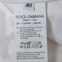 Pre Owned Dolce & Gabbana White Graffiti Print Denim Girly Fit Jeans S Waist 29"