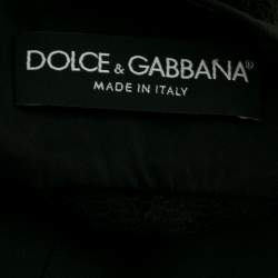 Pre Owned فيست دولتشي أند غابانا دانتيل وصوف أسود أزرار أمامية مقاس صغير (سمول)