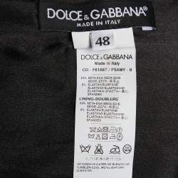 Pre Owned Dolce & Gabbana Yellow Tulip Print Stretch Silk Sheath Dress L