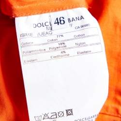 Pre Owned Dolce & Gabbana Orange Cotton Blend Button Front Shirt L