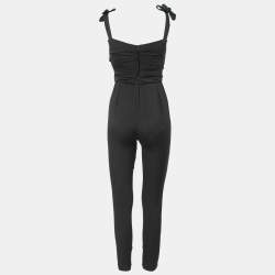 Dolce & Gabbana Black Stretch Silk Draped Jumpsuit S