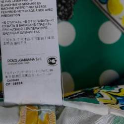 Pre Owned Dolce & Gabbana Multicolor Printed Silk High Waist Shorts XS  