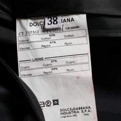 Pre Owned Dolce & Gabbana Black Cotton Mid Length Coat S