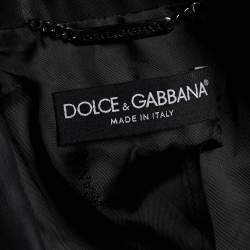 Pre Owned Dolce & Gabbana Black Cotton Mid Length Coat S
