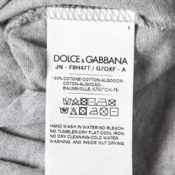 Pre Owned Dolce & Gabbana Grey Logo Print Crewneck Tank Top XS 
