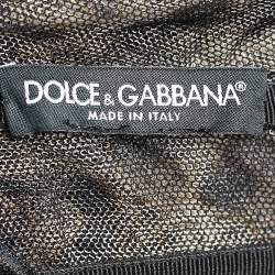 Pre Owned Dolce & Gabbana Brown Animal Print Tulle Bustier Crop Top M