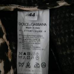 Pre Owned Dolce & Gabbana Black & Brown Patterned Wool Tapered Trousers M    