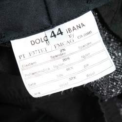 Pre Owned Dolce & Gabbana Grey Tweed Cropped Pants M