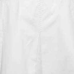 Pre Owned Dolce & Gabbana White Cotton Pleated Mini Skirt S