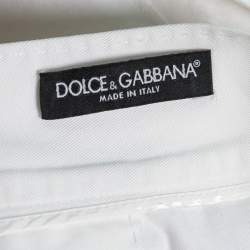 Pre Owned Dolce & Gabbana White Cotton Pleated Mini Skirt S