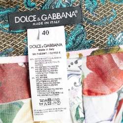 Pre Owned Dolce & Gabbana Multicolor Patchwork Print Cotton Midi Skirt S