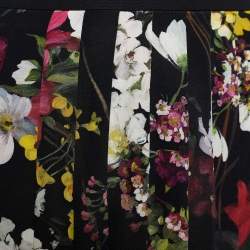 Pre Owned Dolce & Gabbana Black Floral Print Silk Pleated Mini Skirt S