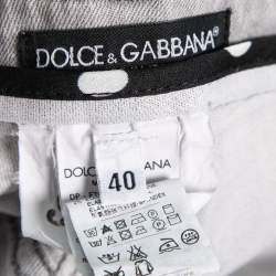 Pre Owned Dolce & Gabbana Light Grey Denim Pretty Jeans S Waist 30"   