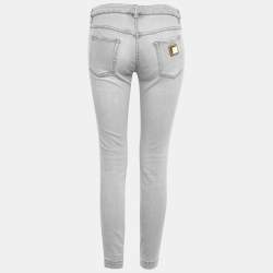 Pre Owned Dolce & Gabbana Light Grey Denim Pretty Jeans S Waist 30"   